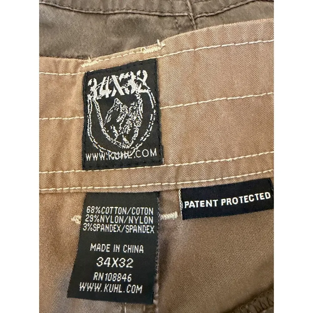Kuhl Radikl pants men 34x32 tan brown two-tone